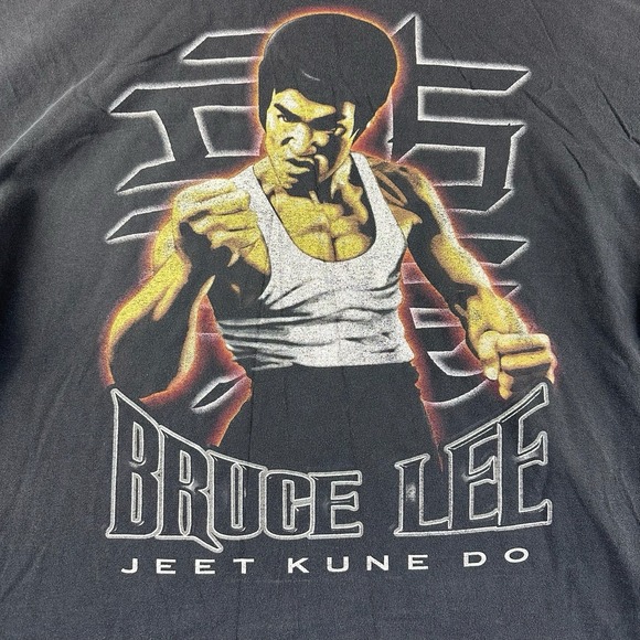 VTG Bruce Lee Jeet Kune Do T-Shirt Men's XXL Black (faded) Graphic Print On Back - Picture 1 of 10